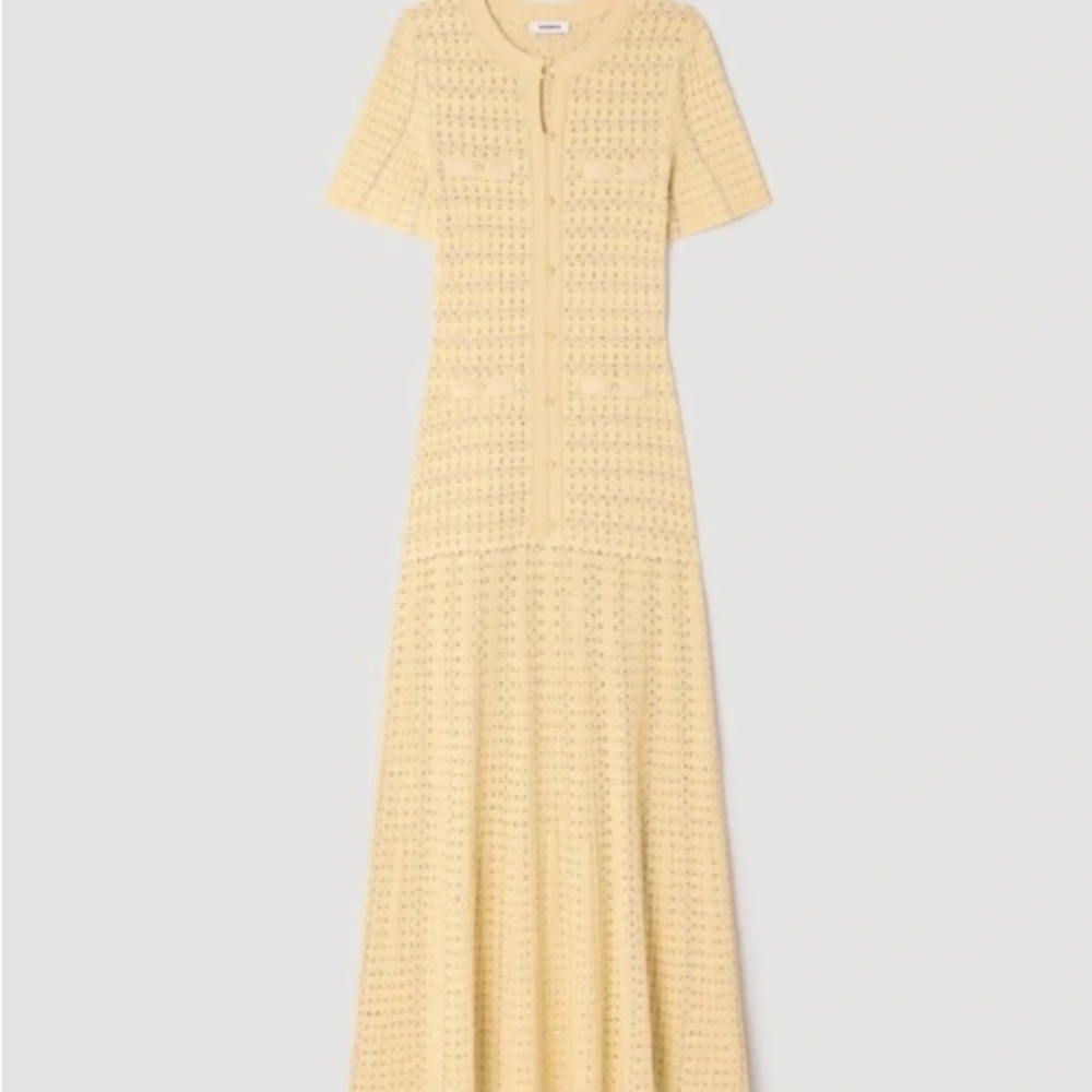 Sandro RHINESTONE KNIT MAXI DRESS - Picture 5 of 7